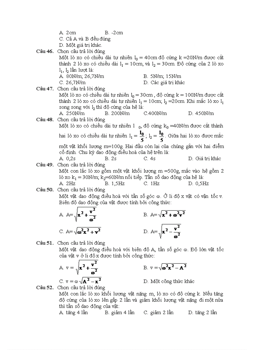 image for page 540 câu hỏi luyện thi DH môn Vật lí