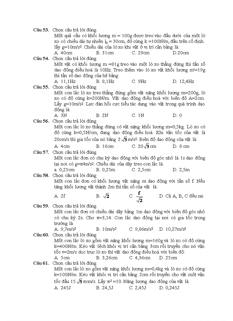 image for page 540 câu hỏi luyện thi DH môn Vật lí