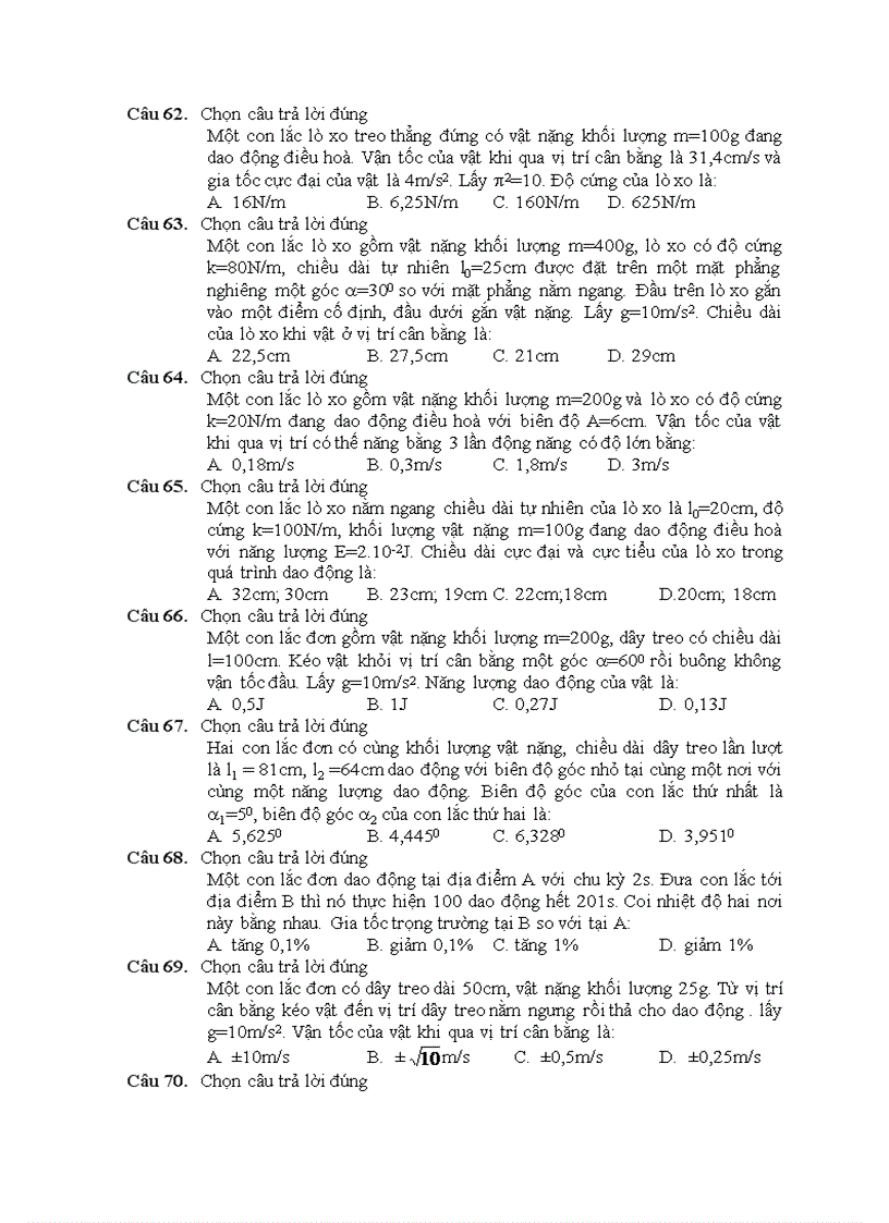 image for page 540 câu hỏi luyện thi DH môn Vật lí