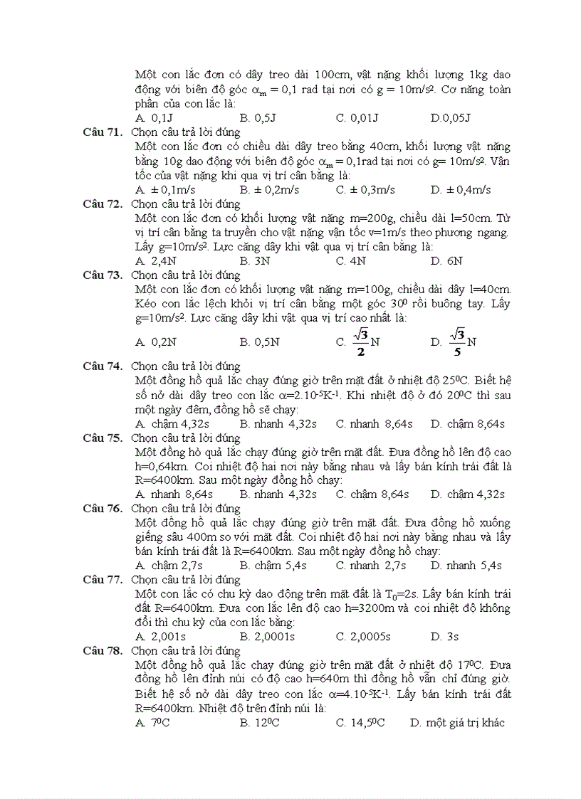 image for page 540 câu hỏi luyện thi DH môn Vật lí