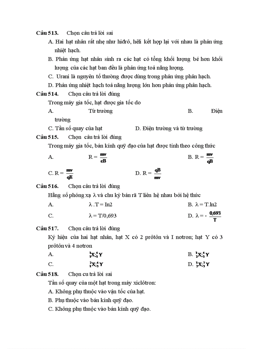 image for page 540 câu hỏi luyện thi DH môn Vật lí