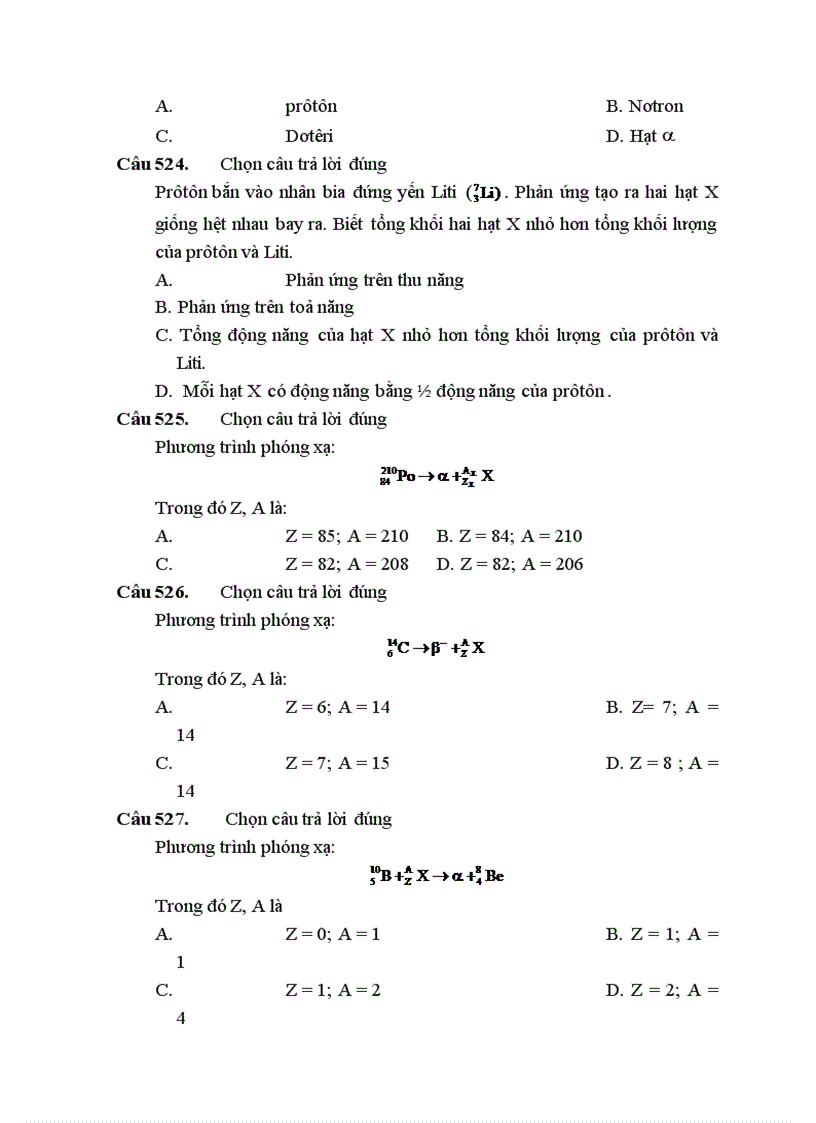 image for page 540 câu hỏi luyện thi DH môn Vật lí