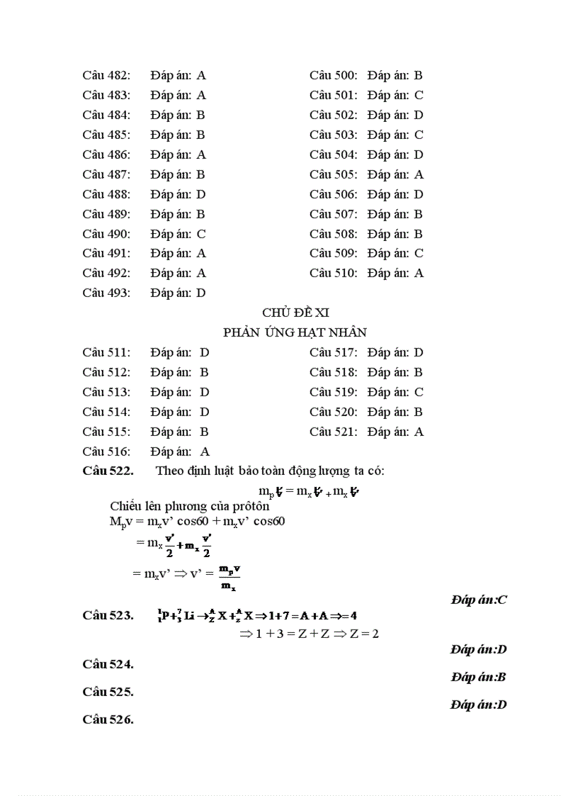 image for page 540 câu hỏi luyện thi DH môn Vật lí