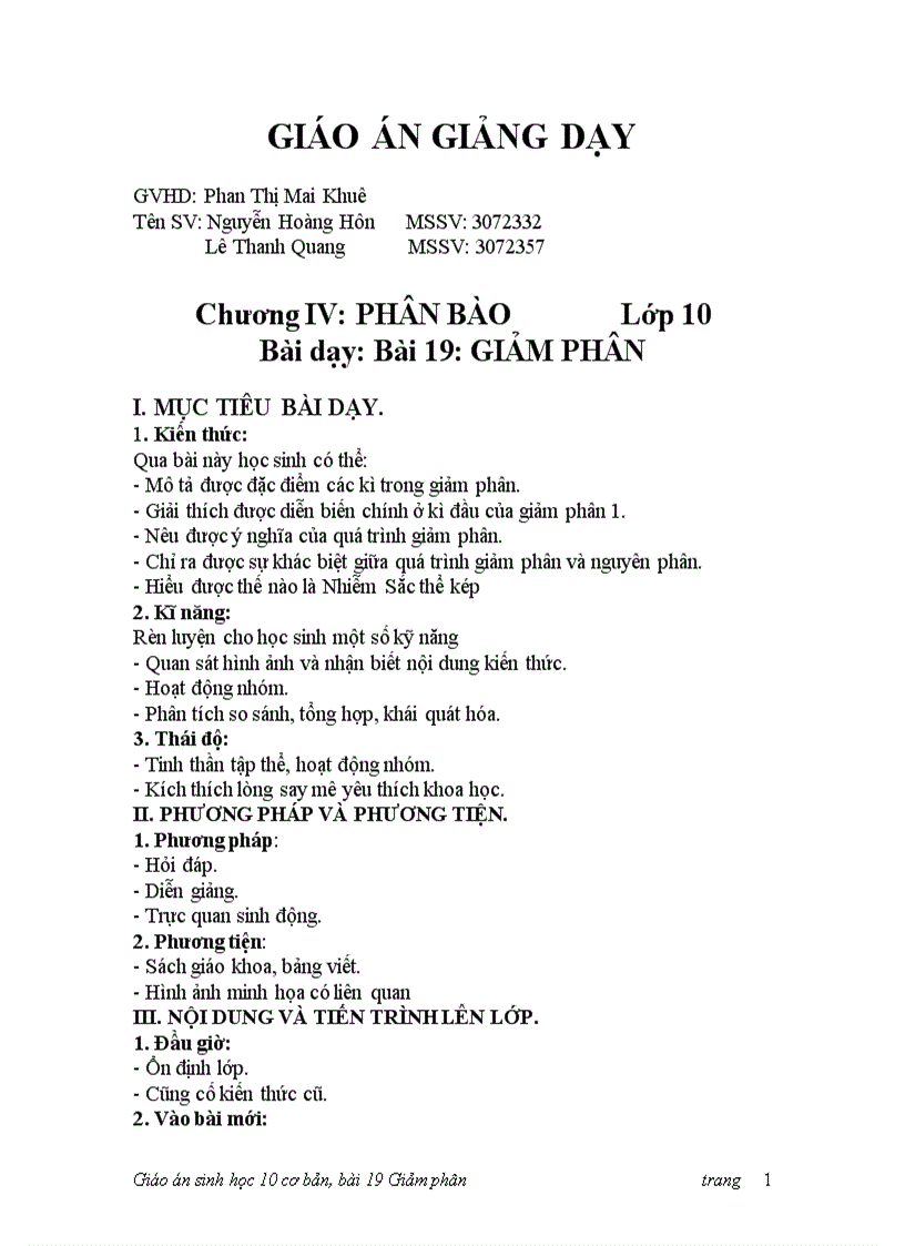 image for page Bai 19 GIẢM PHÂN