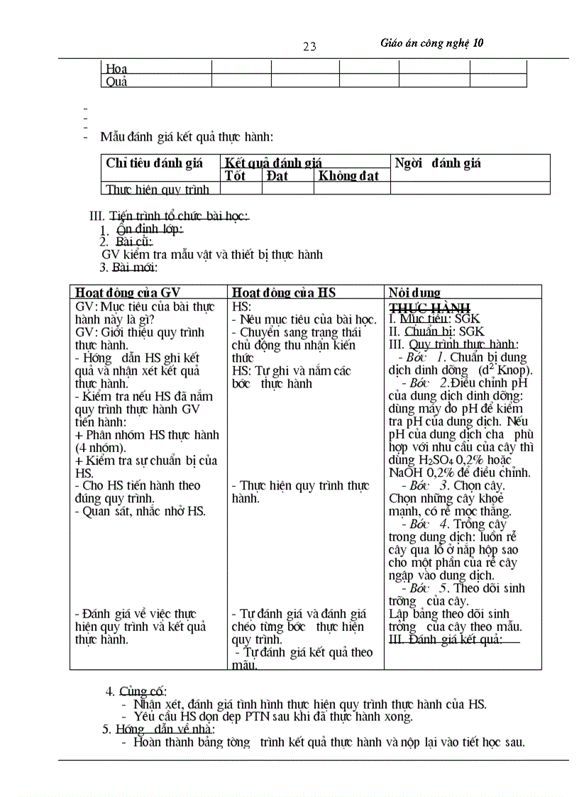 image for page Giáo án công nghệ 10 CB theo chuẩn kiến thức