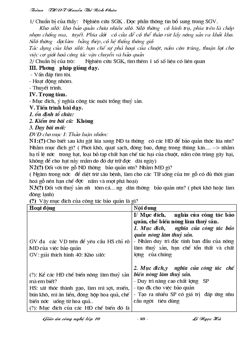 image for page Giáo án công nghệ 10 cực hay