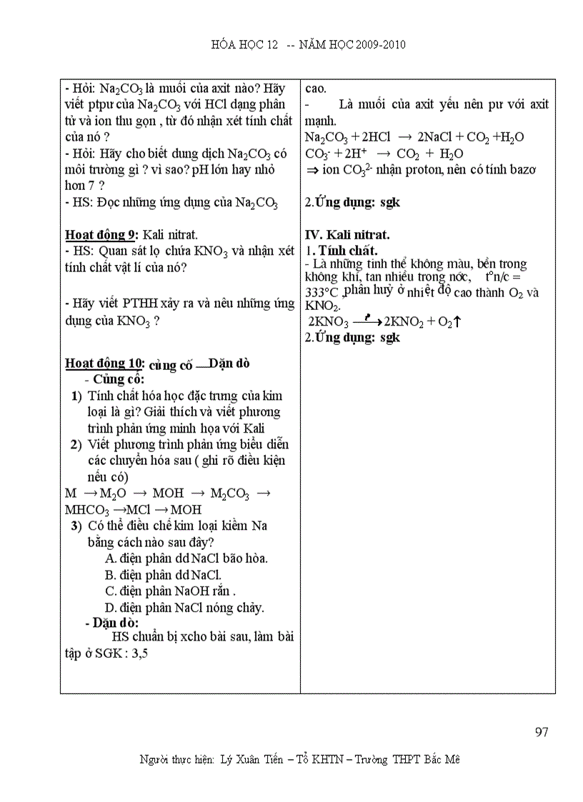 image for page Giáo án Hóa 12 Năm học 2009 2010