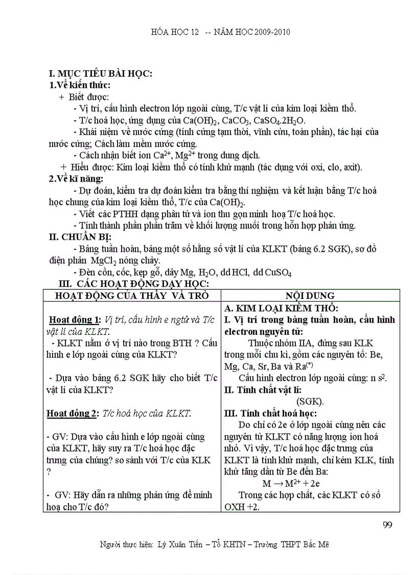 image for page Giáo án Hóa 12 Năm học 2009 2010