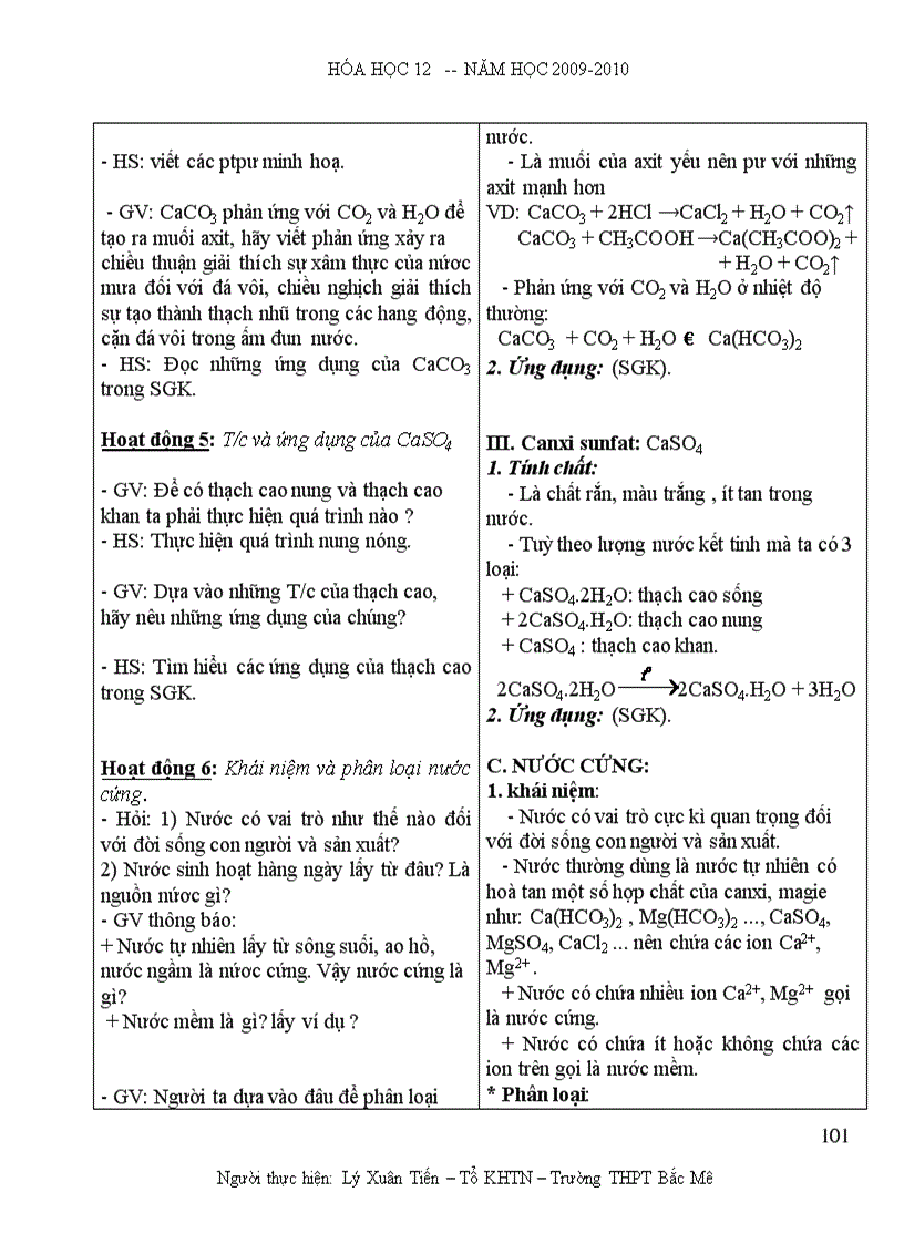 image for page Giáo án Hóa 12 Năm học 2009 2010