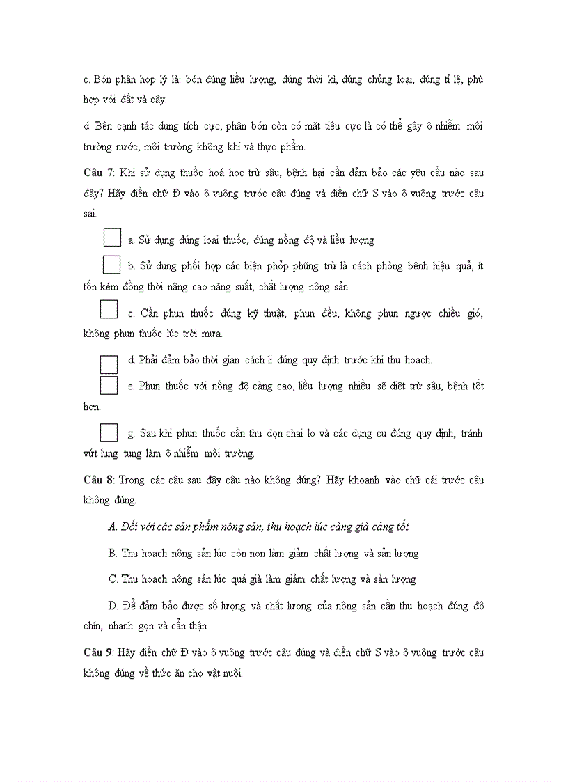 image for page 1 số câu hỏ TN về sử dụng TKNL HQ môn CN