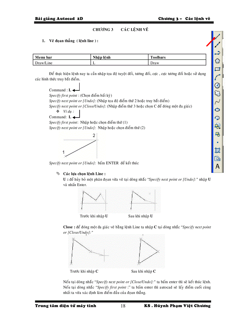 image for page Bai 3 Lệnh Vẽ trong autocad phần 2D