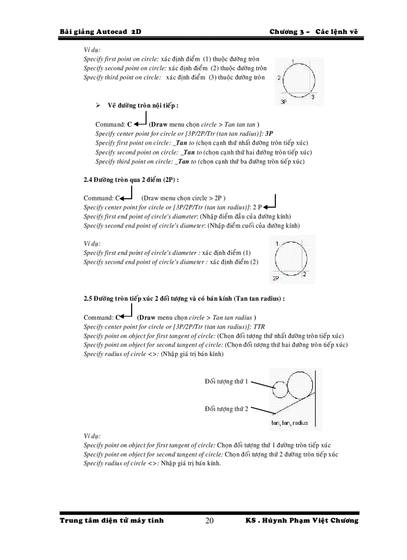 image for page Bai 3 Lệnh Vẽ trong autocad phần 2D