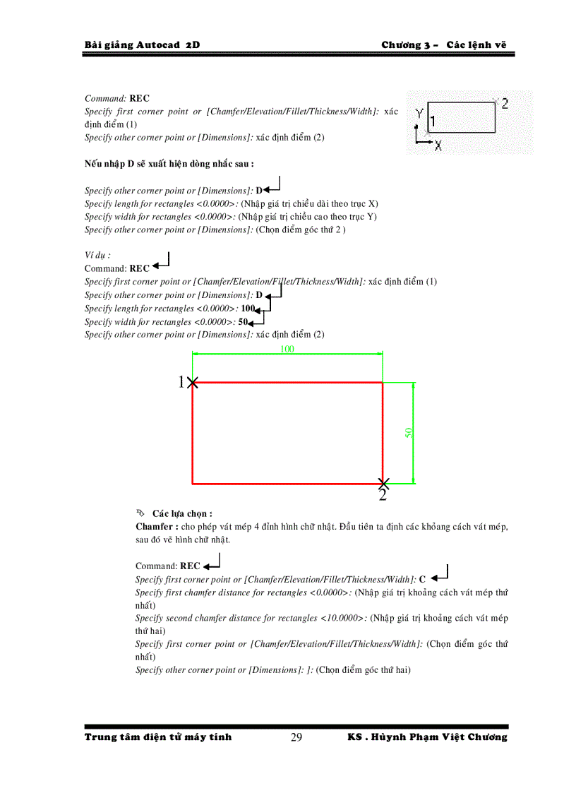 image for page Bai 3 Lệnh Vẽ trong autocad phần 2D