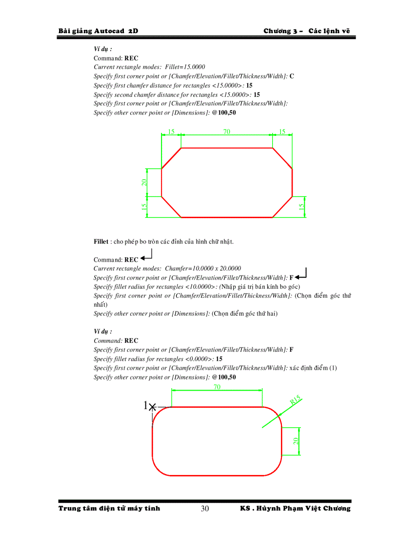 image for page Bai 3 Lệnh Vẽ trong autocad phần 2D
