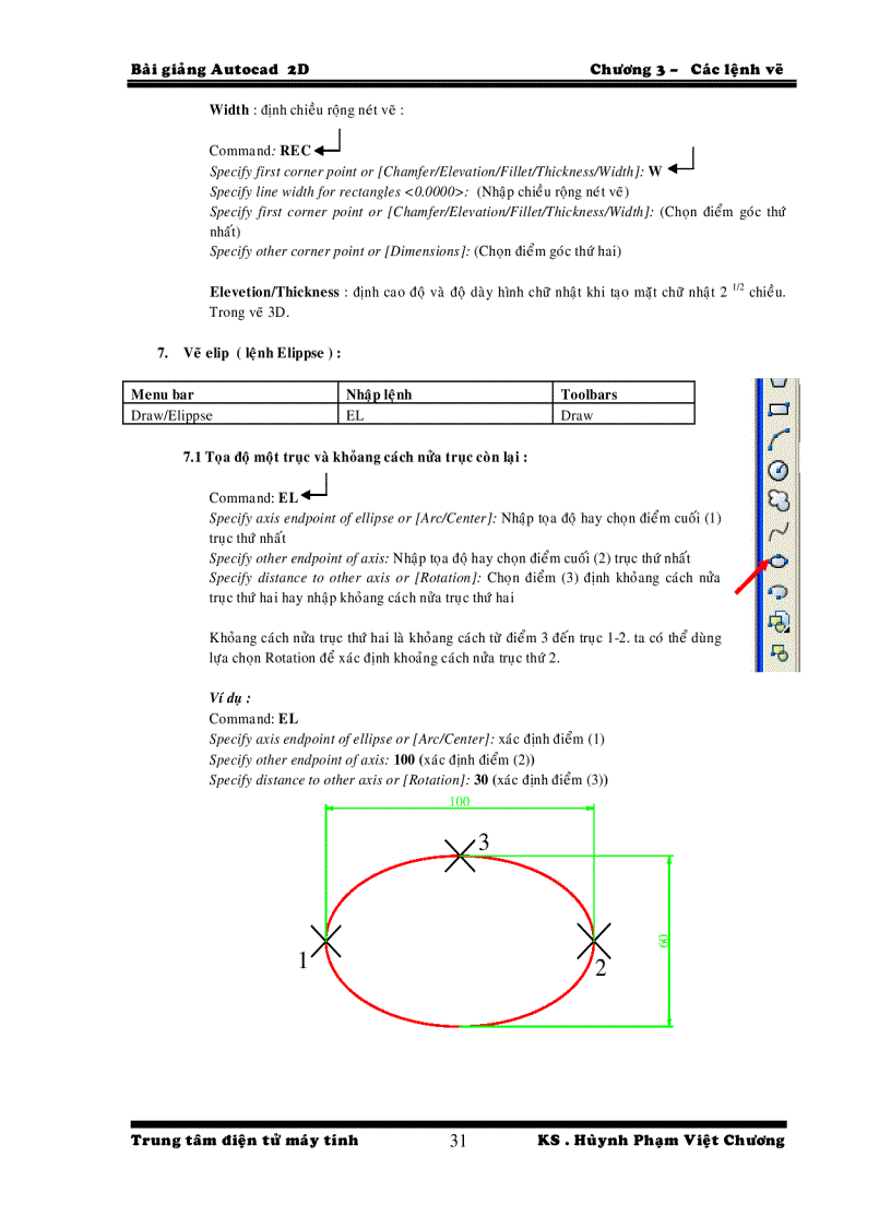 image for page Bai 3 Lệnh Vẽ trong autocad phần 2D