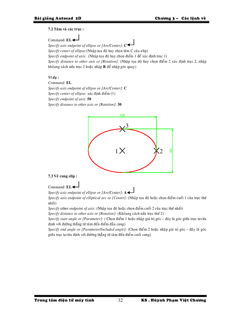 image for page Bai 3 Lệnh Vẽ trong autocad phần 2D