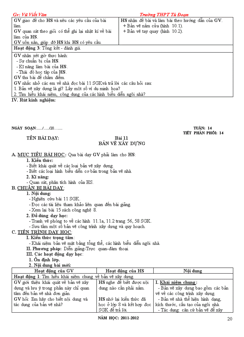 image for page Giáo án công nghệ 11 Đã tách từng tiết