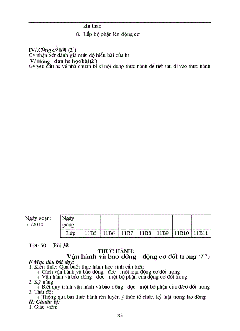 image for page Giáo án công nghệ 11 kì ii mẫu mới