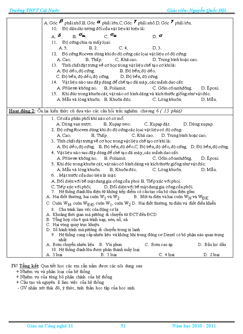 image for page Giáo án Công nghệ 11 rất tuyệt