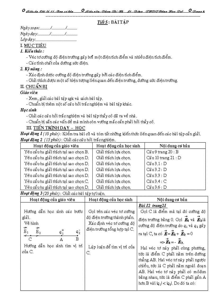 image for page Giáo án vật lý 11 học kỳ i