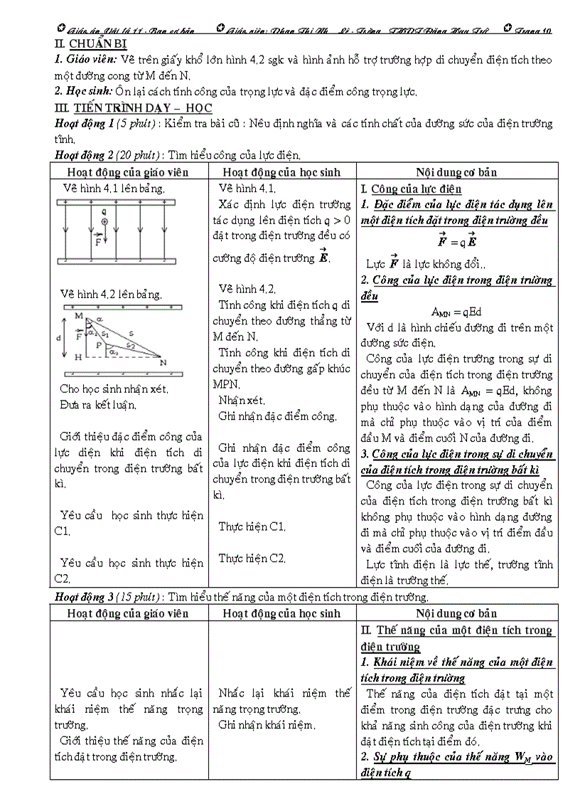 image for page Giáo án vật lý 11 học kỳ i