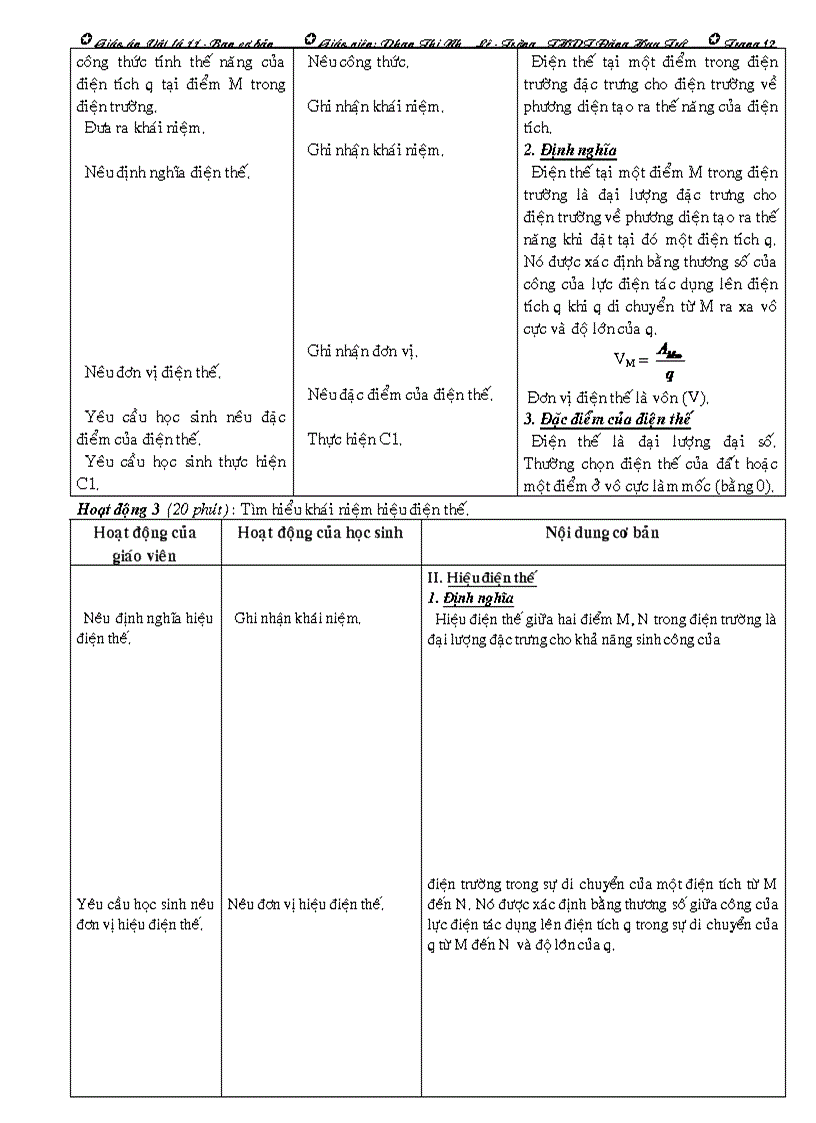 image for page Giáo án vật lý 11 học kỳ i