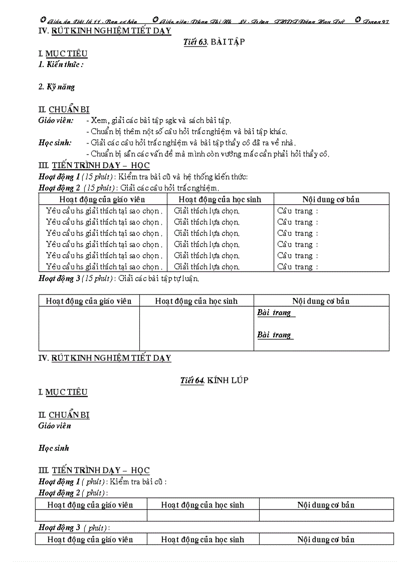 image for page Giáo án vật lý 11 học kỳ i