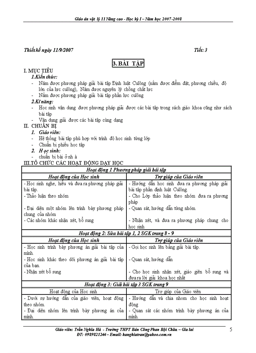 image for page Giáo án Vật lý lơp 11 Nâng Cao Học Kỳ I