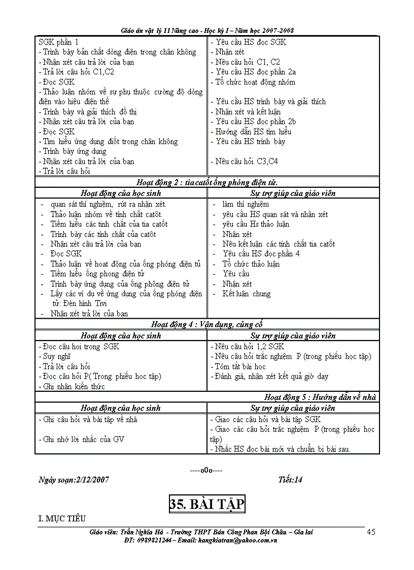 image for page Giáo án Vật lý lơp 11 Nâng Cao Học Kỳ I