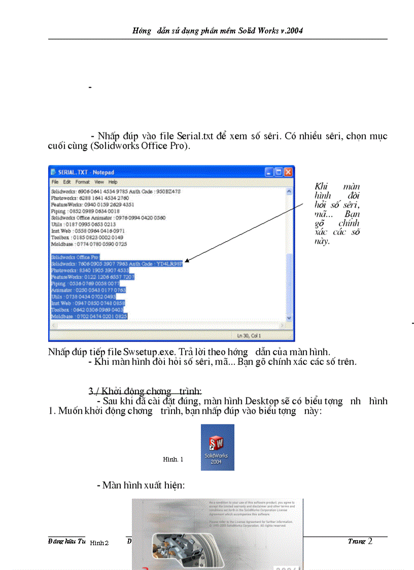 image for page Hướng dẫn Sử dụng SolidWord v 2004 vẽ vật thể 3 chiều
