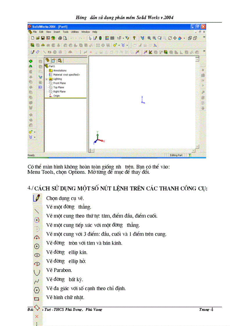 image for page Hướng dẫn Sử dụng SolidWord v 2004 vẽ vật thể 3 chiều