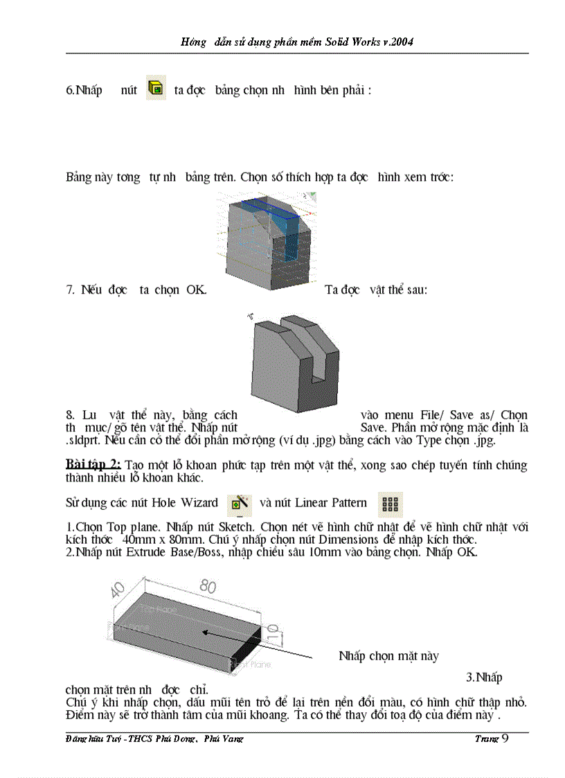 image for page Hướng dẫn Sử dụng SolidWord v 2004 vẽ vật thể 3 chiều