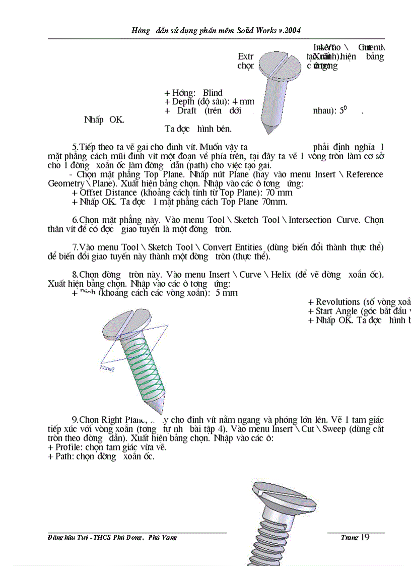 image for page Hướng dẫn Sử dụng SolidWord v 2004 vẽ vật thể 3 chiều