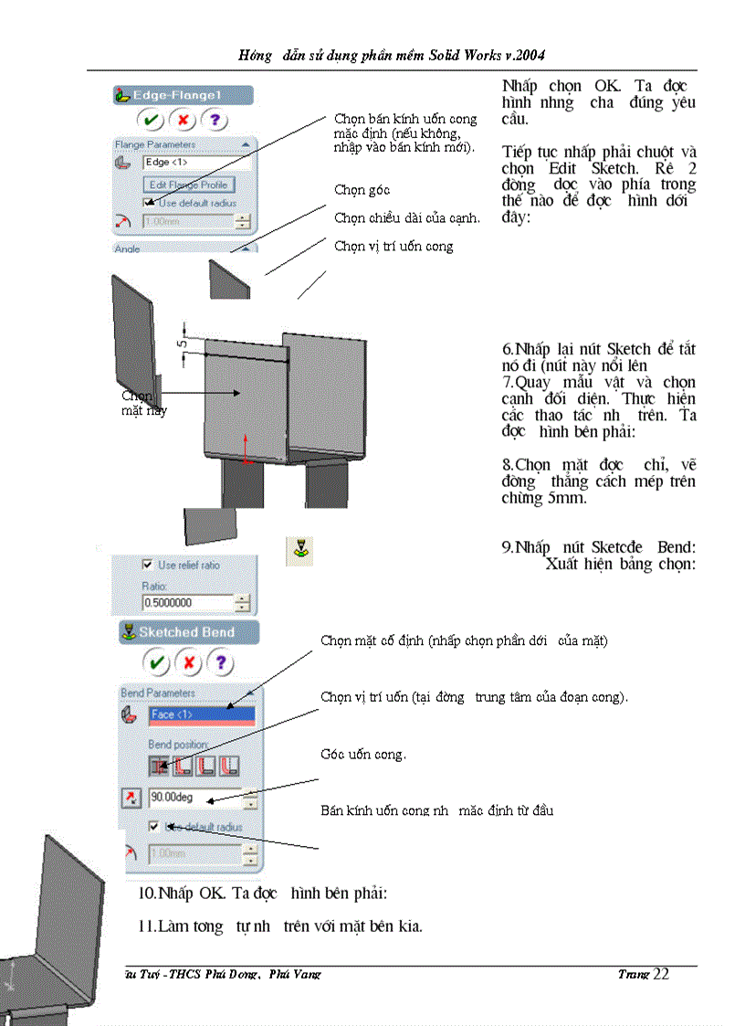 image for page Hướng dẫn Sử dụng SolidWord v 2004 vẽ vật thể 3 chiều