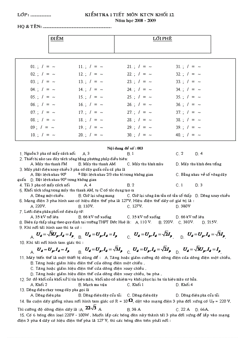 Kiem tra 45 phút cn 12 ki 2