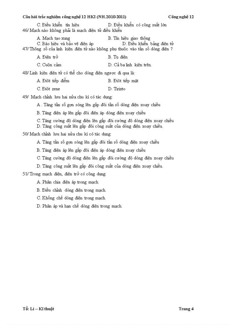 image for page 51 câu hỏi trắc nghiệm công nghệ 12 hki