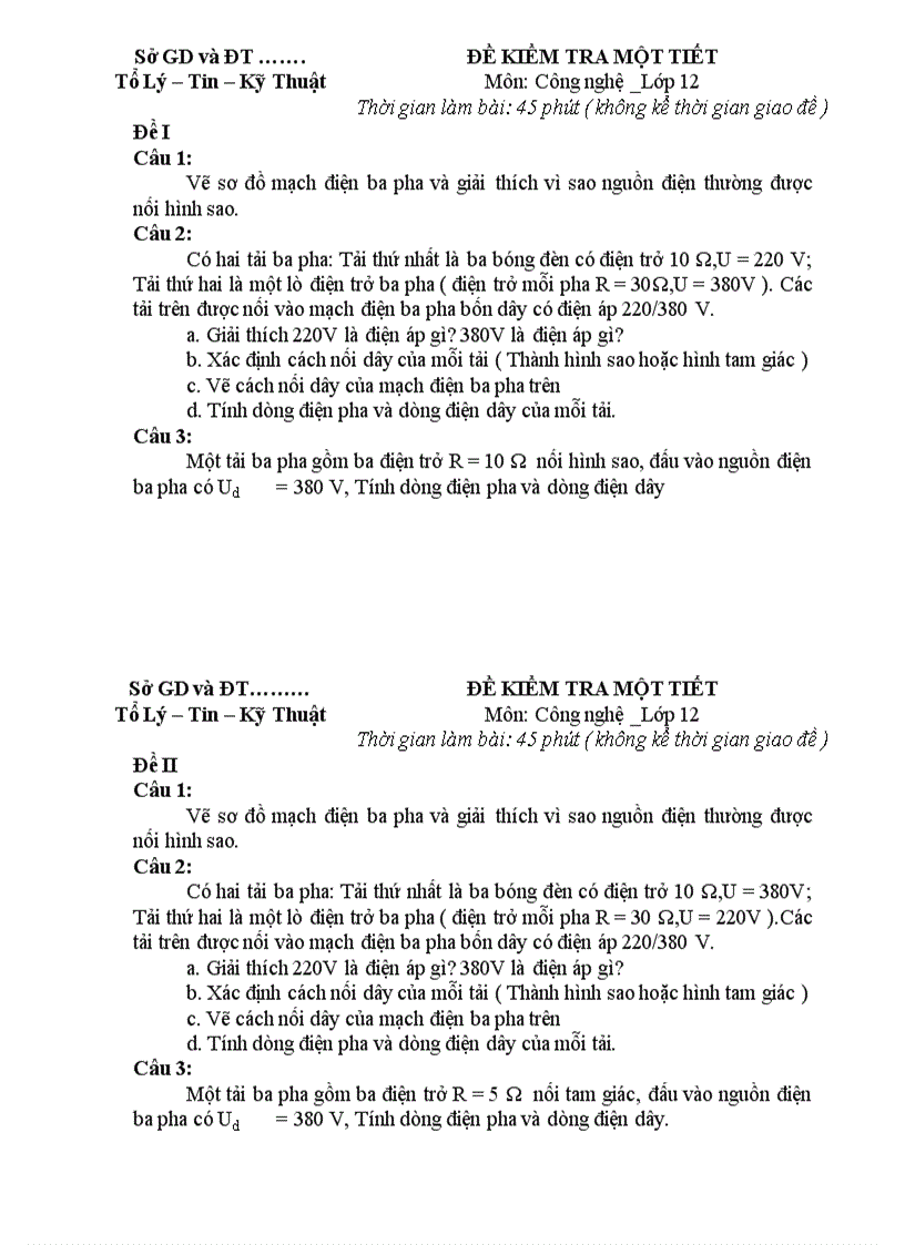 image for page Đề kiểm tra 1 tiết học kì II