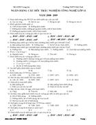 ĐH Ngân hàng câu hỏi TN Công Nghệ 12