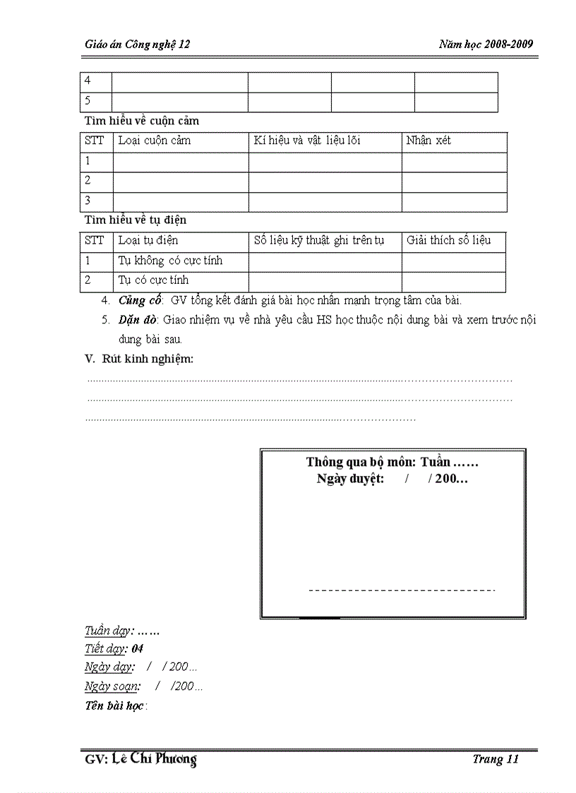 image for page Giáo án cn 12 có bài ktra