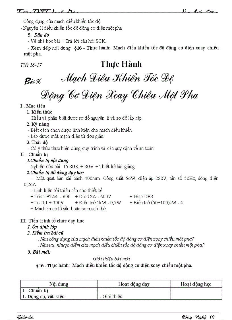 image for page Giáo án CN12 Bài 14 16