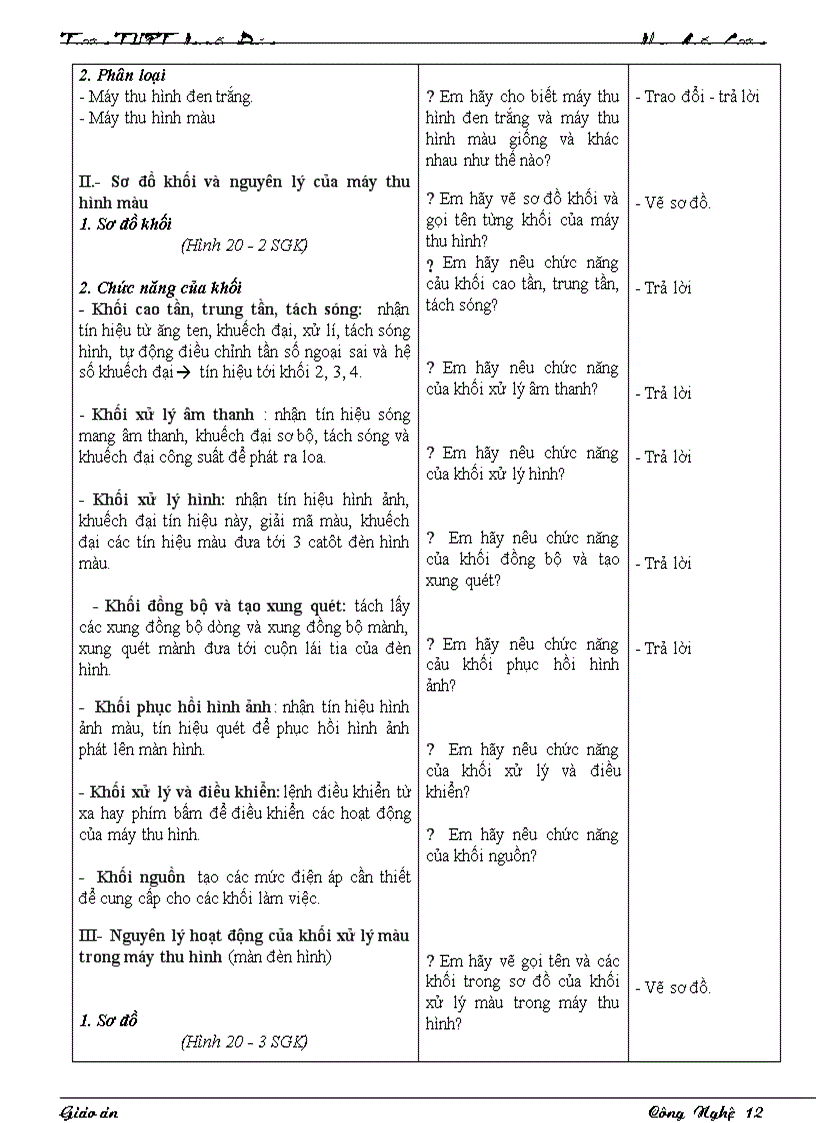 image for page Giáo án CN12 Bài 17 20