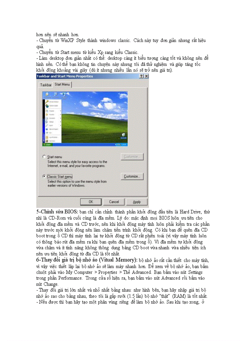image for page Thủ thuật tăng tốc máy tính bằng tay