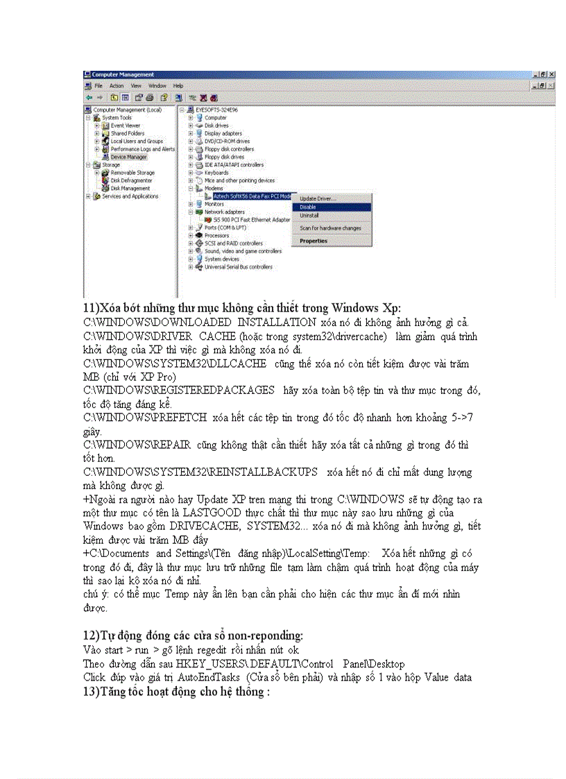 image for page Thủ thuật tăng tốc máy tính bằng tay