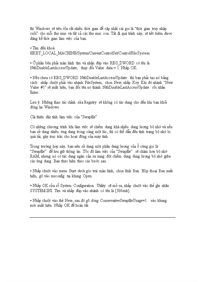 image for page Thủ thuật tăng tốc máy tính bằng tay