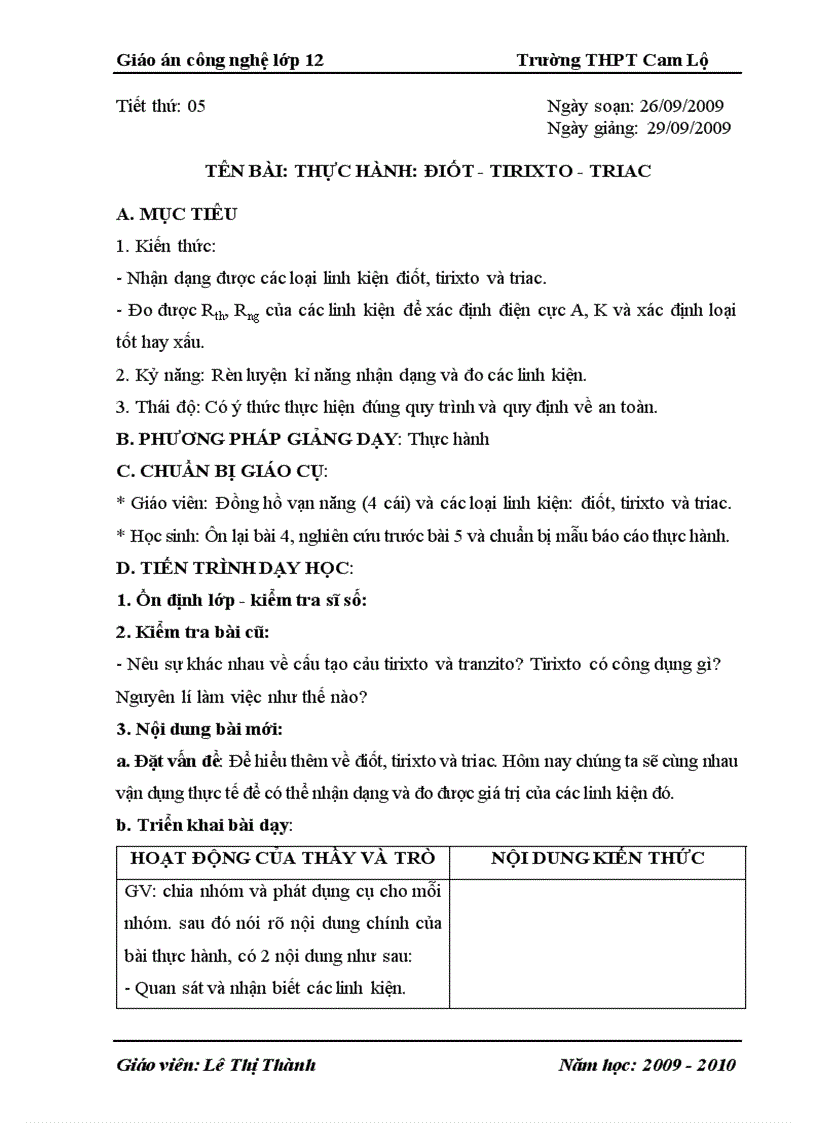 image for page Tiết 5 Công nghệ 12