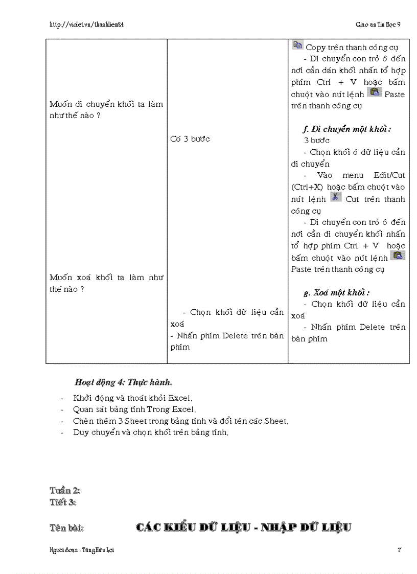 image for page Giáo án Excel Tin học 9