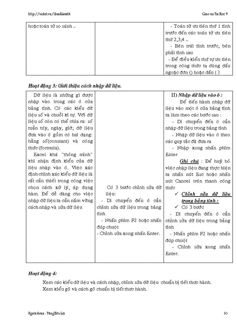 image for page Giáo án Excel Tin học 9