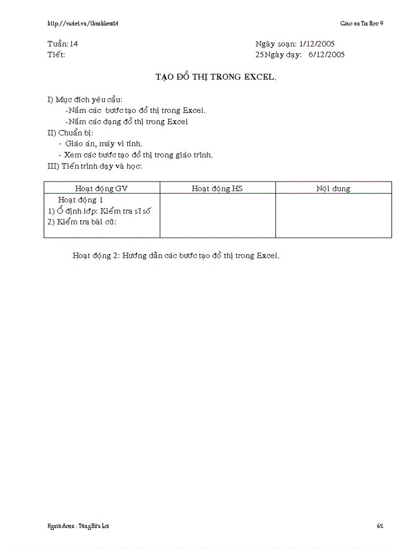 image for page Giáo án Excel Tin học 9