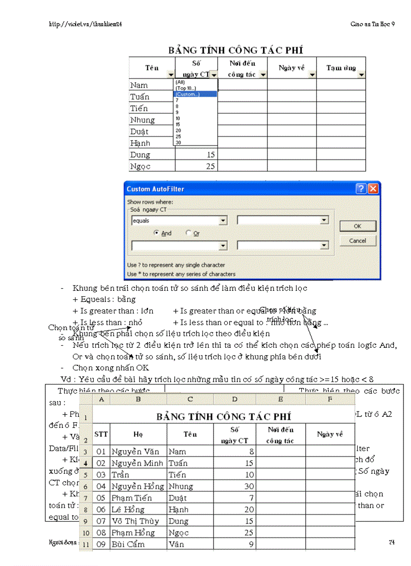 image for page Giáo án Excel Tin học 9