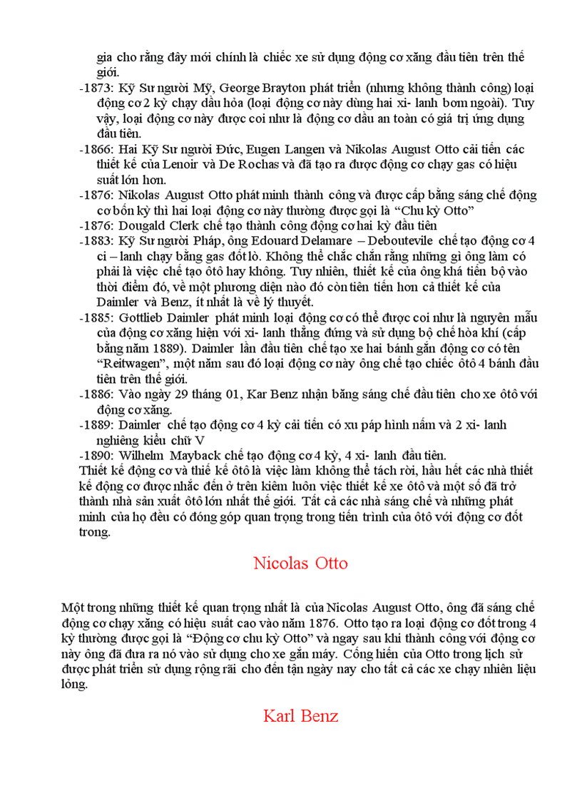 image for page Lịch sử Ôtô Động cơ đốt trong xe chạy xăng đầu tiên